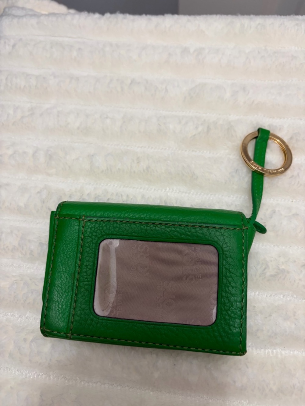 Michael Kors Emerald Green Leather Wallet with ID Card Holder and Key Ring - Picture 2 of 9
